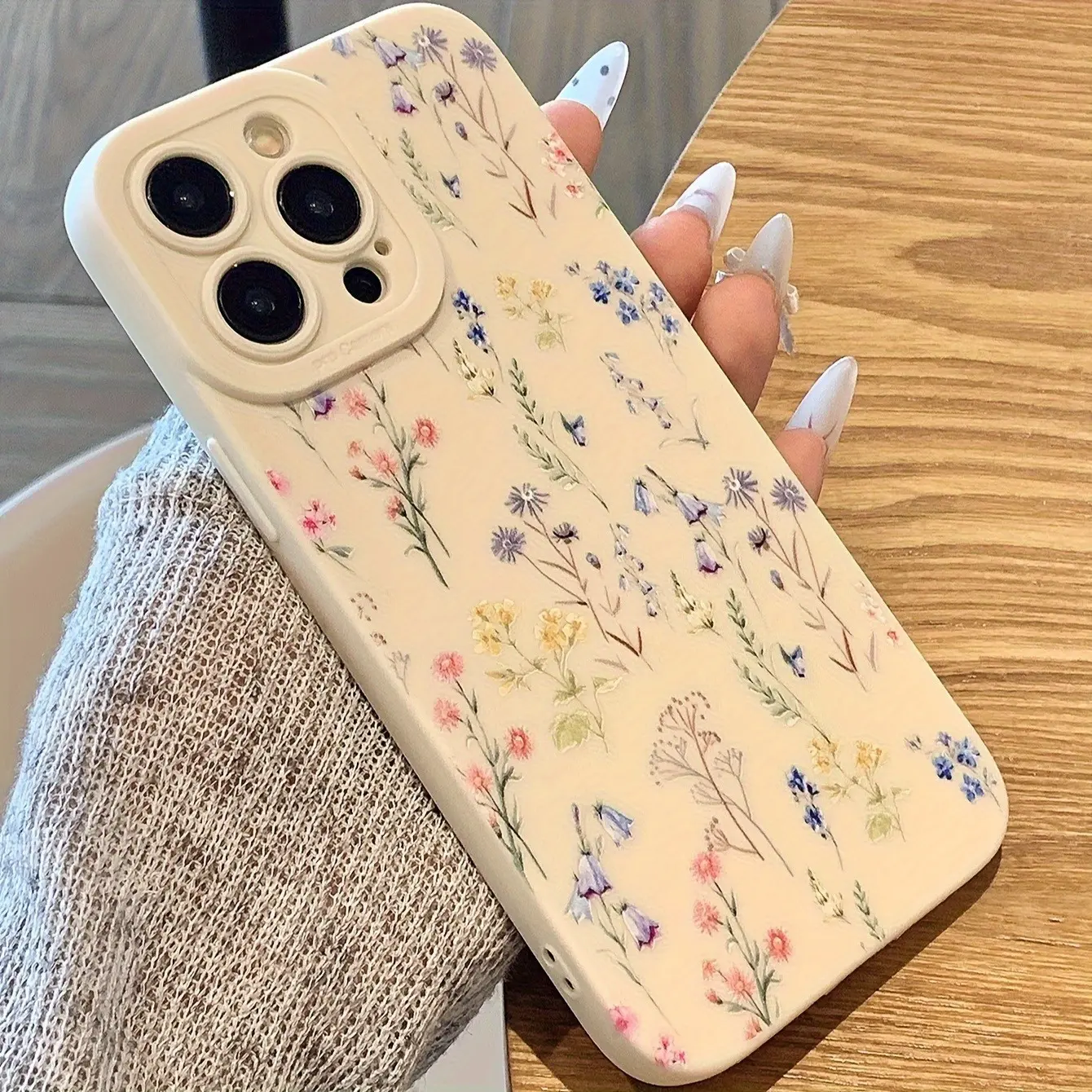 Watercolor Wildflower Floral Phone Case For iPhone 17 16 15 14 13 12 11 Pro Max 16E 17E Soft Silicone TPU Elegant Vintage Aesthetic Protective Cover