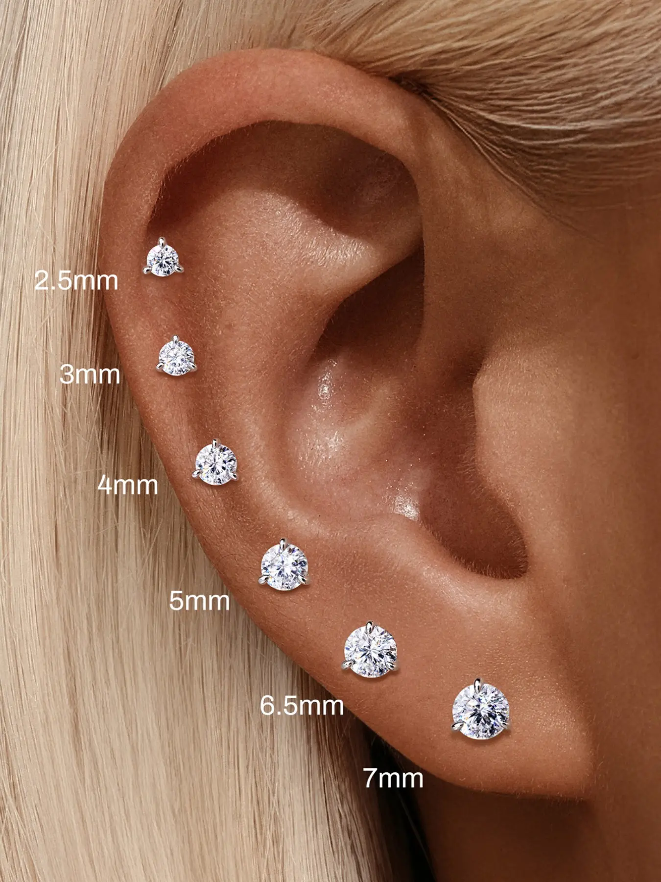 Moissanite Stud Earrings for Women Men, Shining Earrings, Pretty Studs, 0.03-0.5ct, 18k Gold Plated, S925 Sterling Silver, Hypoallergenic, Wedding Jewelry