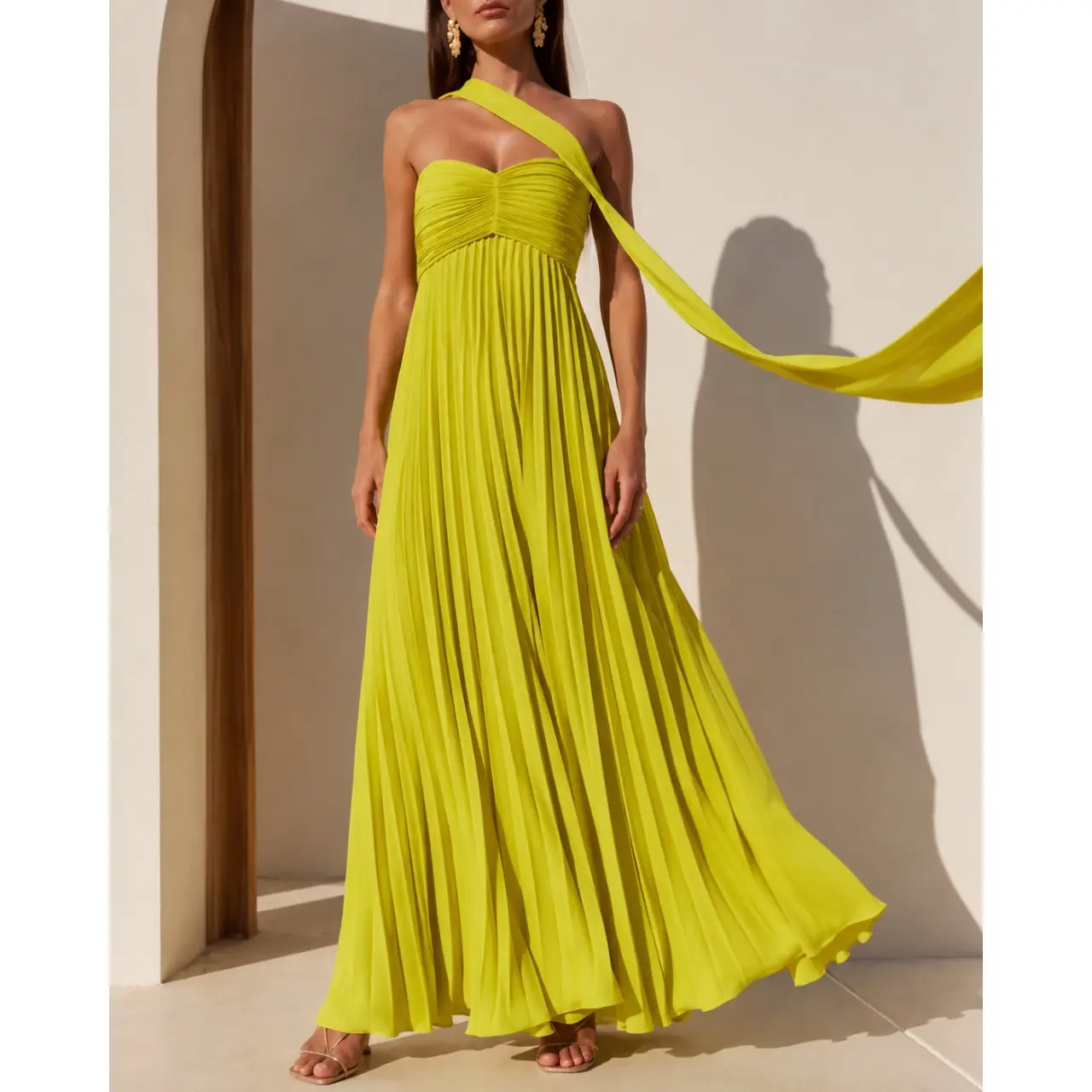 Elegant Strapless Pleated maxi dress for Women, Sexy Sleeveless Backless Long Dress with Flowy Evening Party Robe Style, New Arrival prom dress, wedding guest dresses and summer dress for Spring Summer Events
