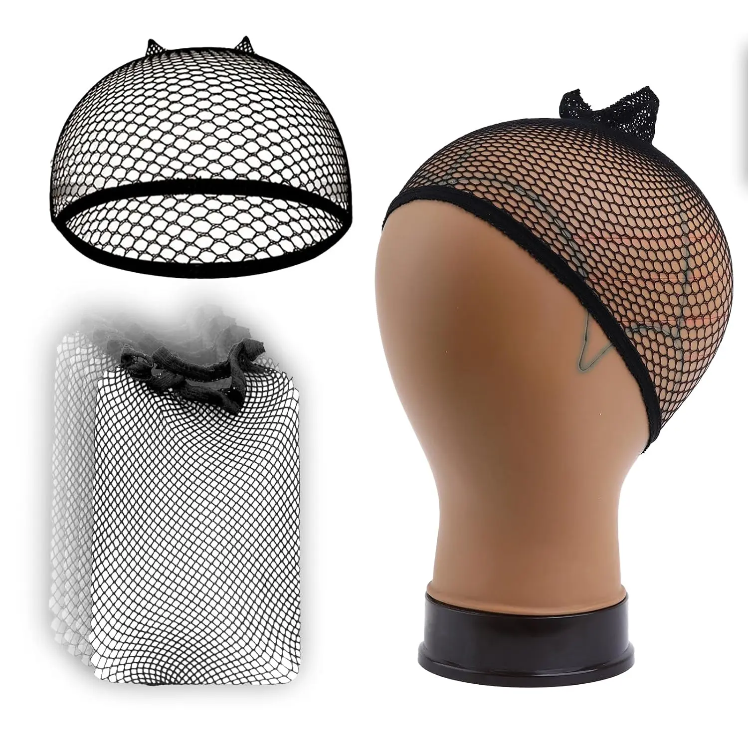 Mesh Wig Caps for Women, Nylon Weaving Net 10 count black | High Elasticity,  Looking, Anti-Slip Fit