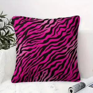 Hot Pink Zebra Print Throw Pillow, Soft Cushion Accent Pillow with Pillow Core, Modern Animal Print Decorative Pillow for Bedroom Living Room Sofa Couch, Y2K Aesthetic Home Decor, Includes Pillow Insert