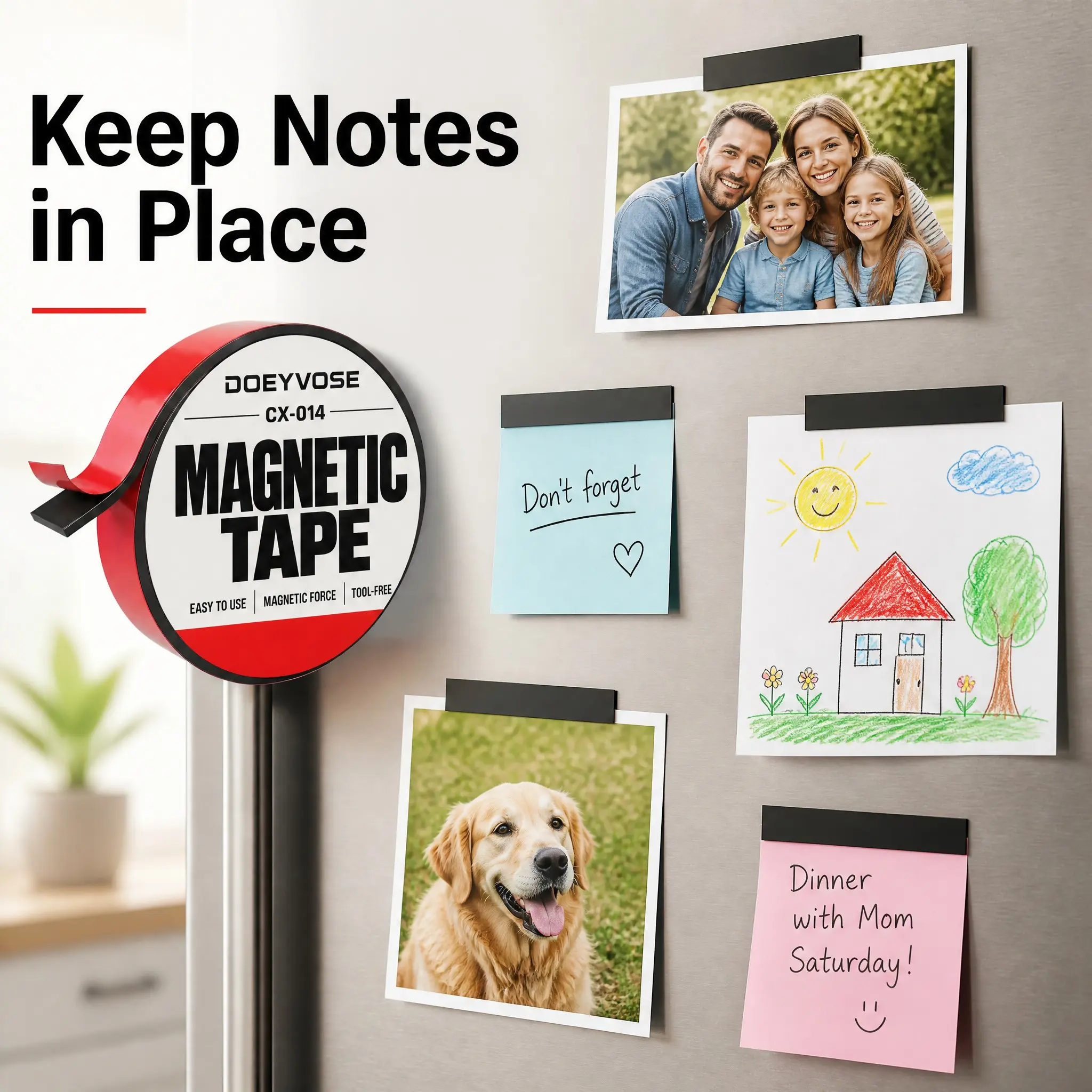 Handmade Magnetic Tape, Strong Adhesive Force, Durable, Multi-Purpose, Home Organization, Office Storage, Rollable Soft Magnet Tape