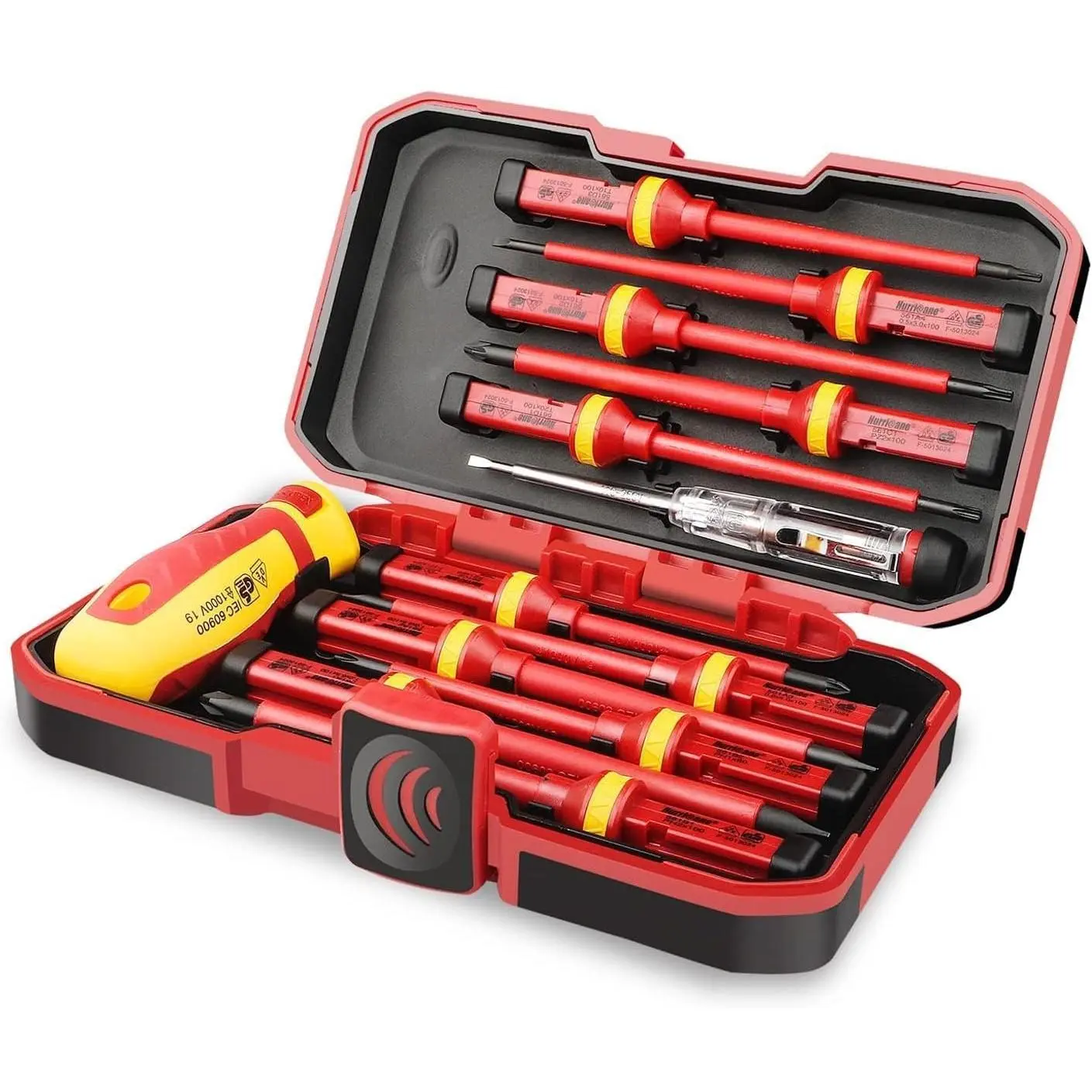1000V Electrician Screwdriver Set, 13 Piece Screwdriver Set, CR-V Slotted Pozidriv Torx, Insulation VDE & GS Certified Screwdriver