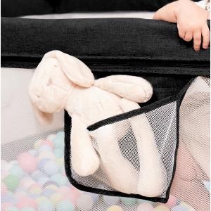 Foldable Baby Playpen with Gate, Extra Large Collapsible Play Yard for Babies & Toddlers, Portable Travel Playpen, Baby Activity Center for Indoor & Outdoor Use (Black 59"*71")