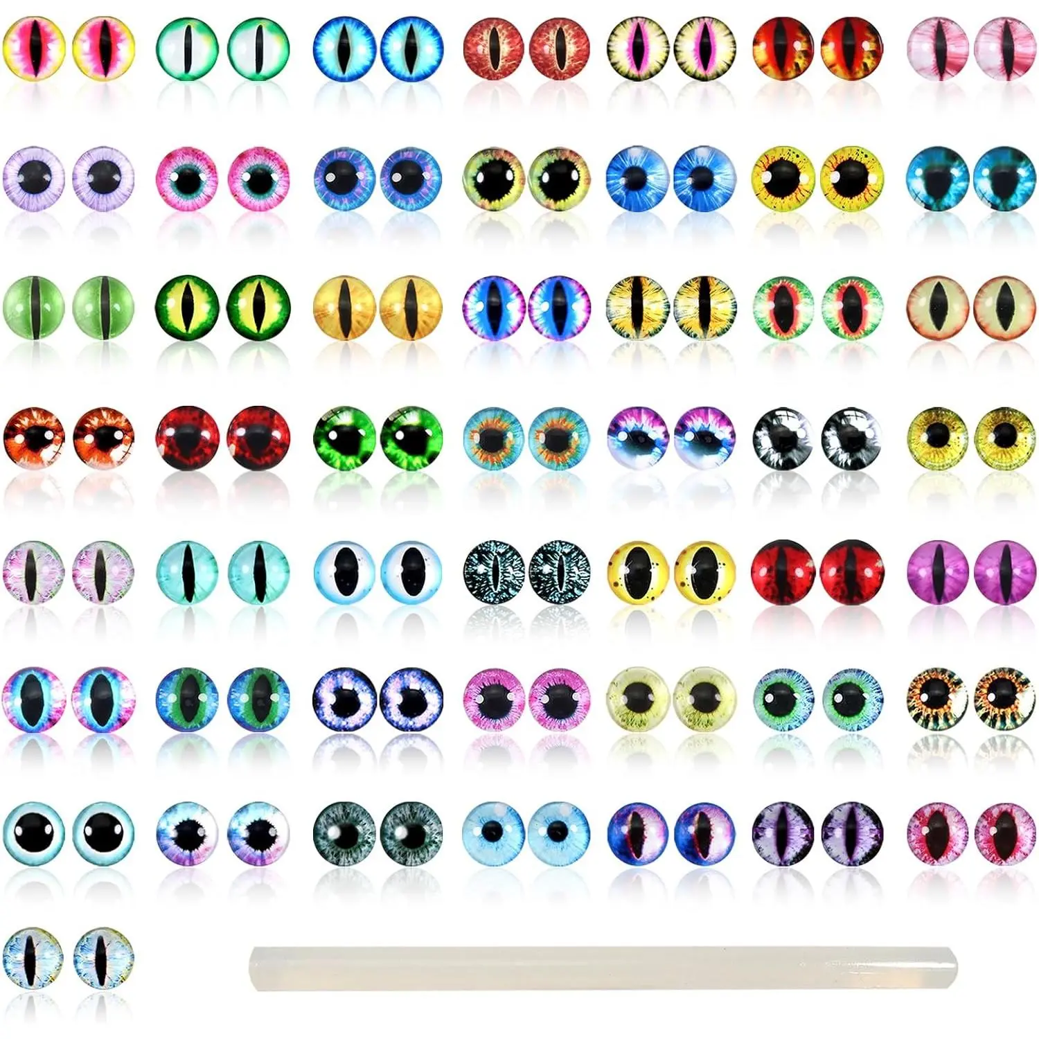 100 count  Colors Glass Dragon Eyes 12mm Crafts Cabochons for Clay Doll Making Sculptures Props  DIY  Making Findings