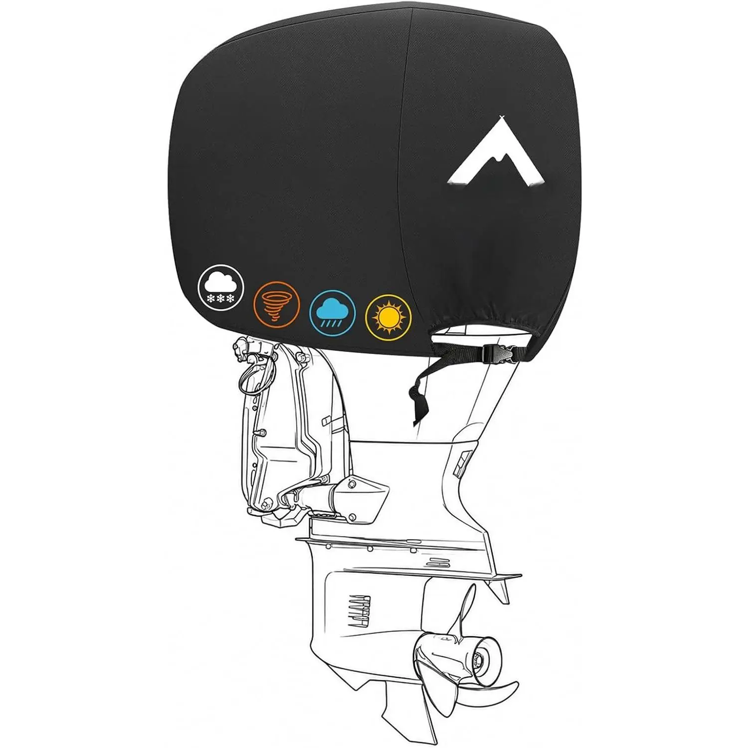 900D Boat Outboard  Cover, Fits Up to 25  Engines | , UV-Resistant fabric, -in Heat Insulation Providing Routine Engine Maintenance