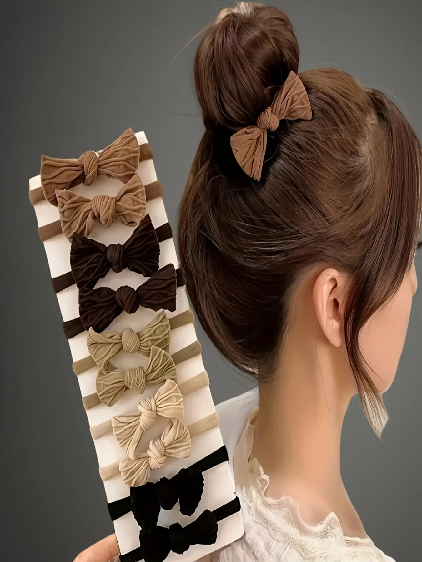 20pcs Autumn Winter Bow Hair Elastics, High Ponytail Headbands, New Hairstyle Accessories, Perfect for Girls' Gifts