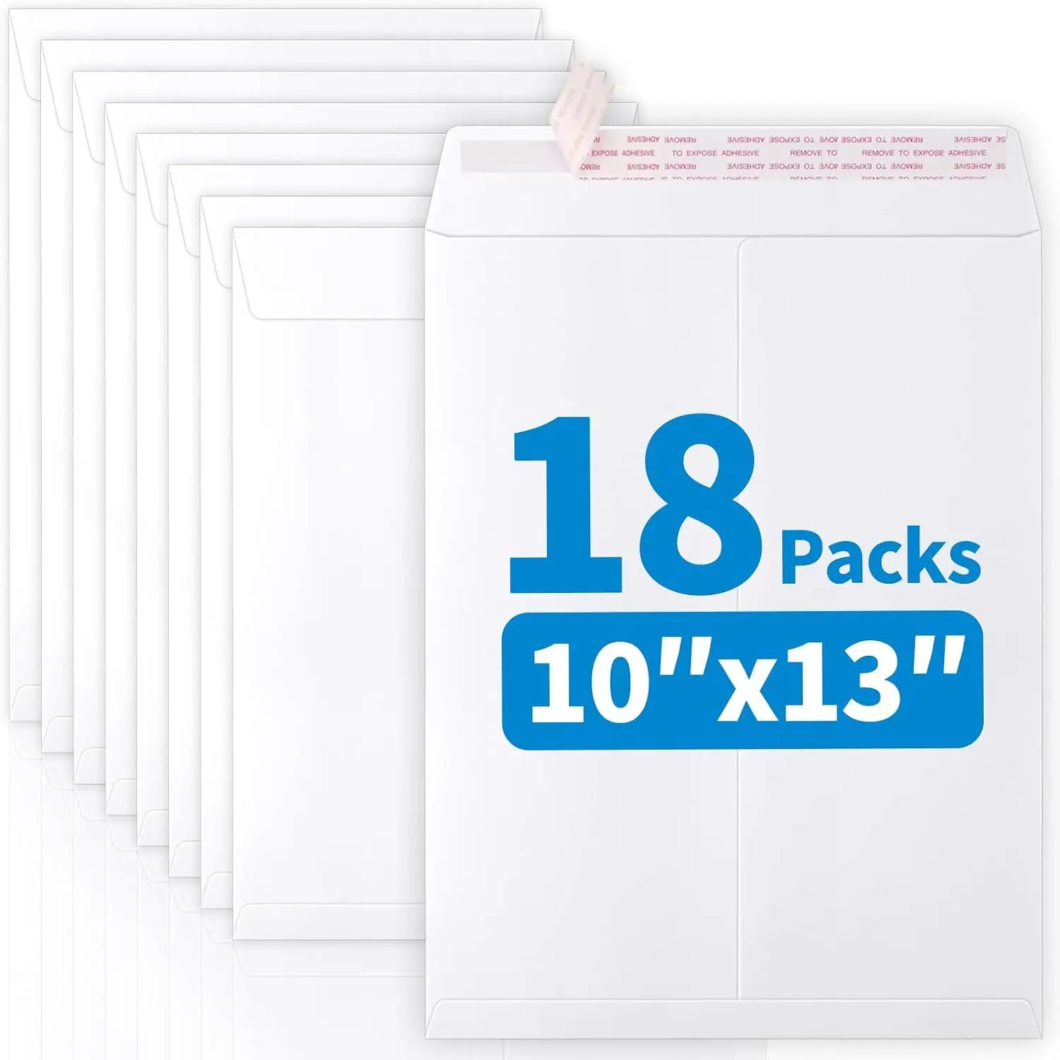 18 Pack Catalog Envelopes Self Seal, 10 x 13 Inches Catalog Mailing Envelopes, White Manila Envelopes for Mailing, Organize, Storage, Home, Office