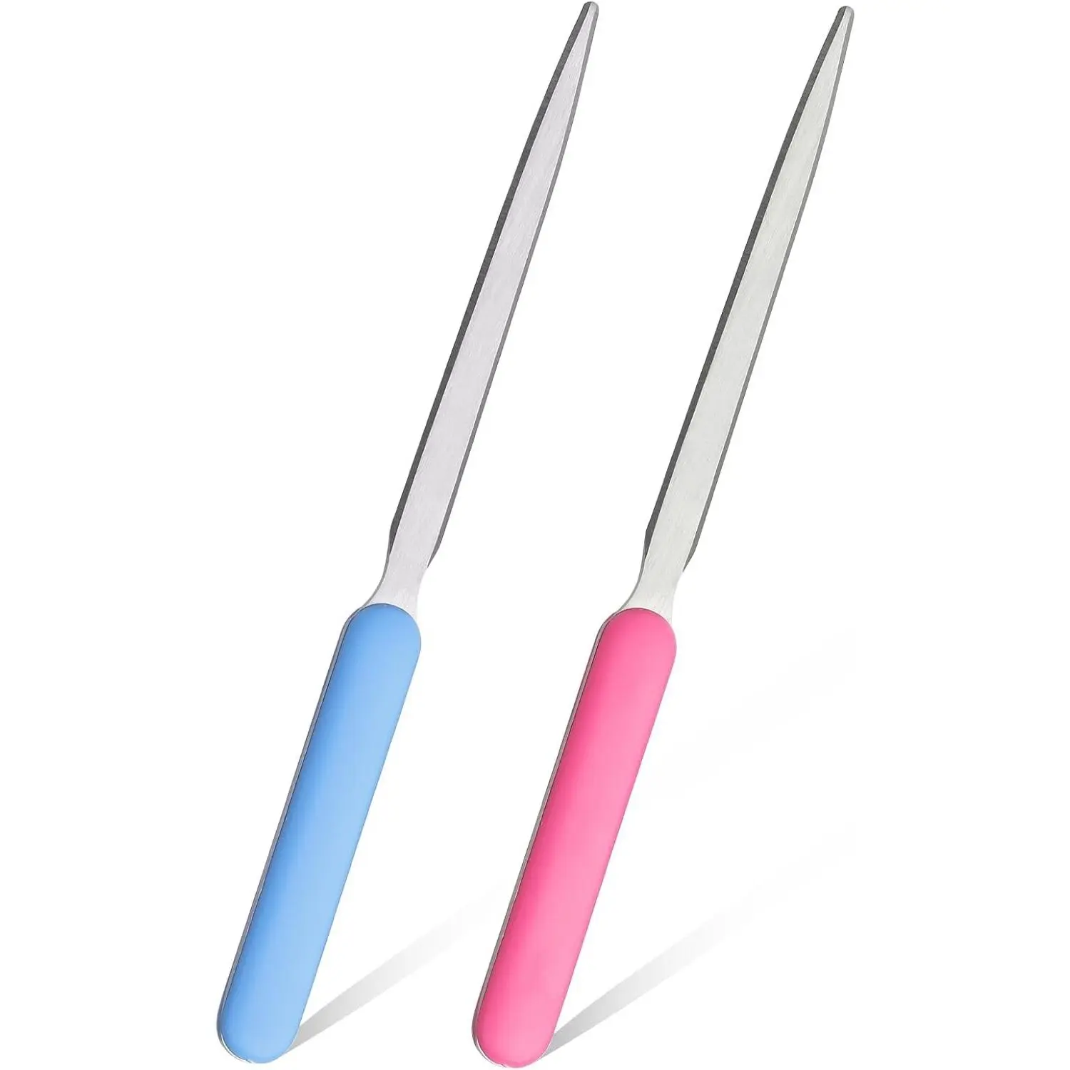 2 Pcs Stainless Steel Letter Opener Envelope Slitter, Lightweight Mail Opener for Office School Home Supplies (Blue Rose)
