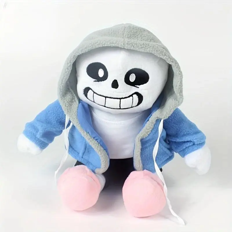 Blue Clothes Skeleton Sitting Zombie Plush Toy Figurine Doll Children's Gift Soft Zombie Doll Sitting Position