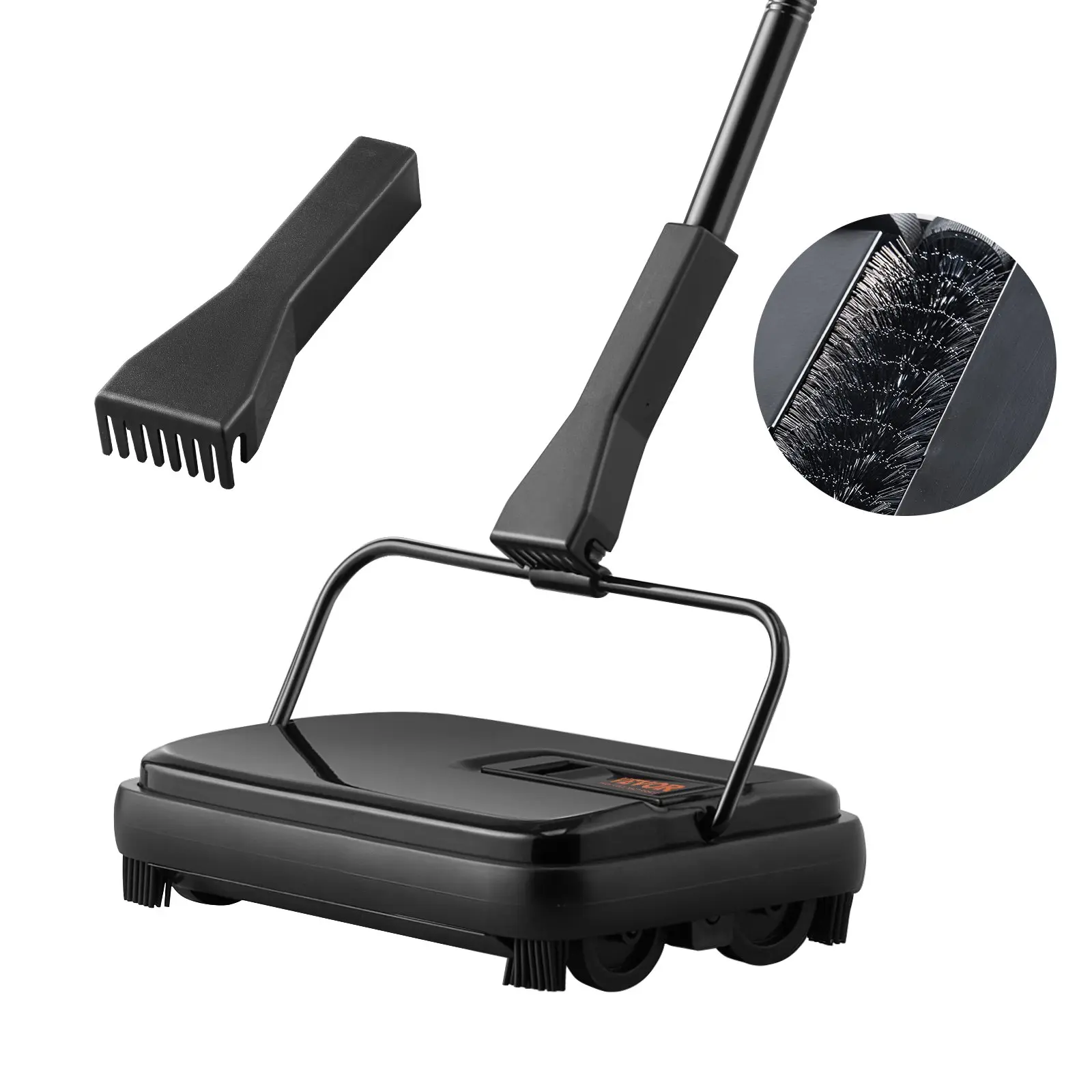 【toolupgrade】VEVOR Manual Non-Electric Carpet Sweeper with Roller Brush, 7.87in Floor Cleaning Tool, 300ml Dustbin with Comb, Efficient Dust Pickup for Homes, Offices