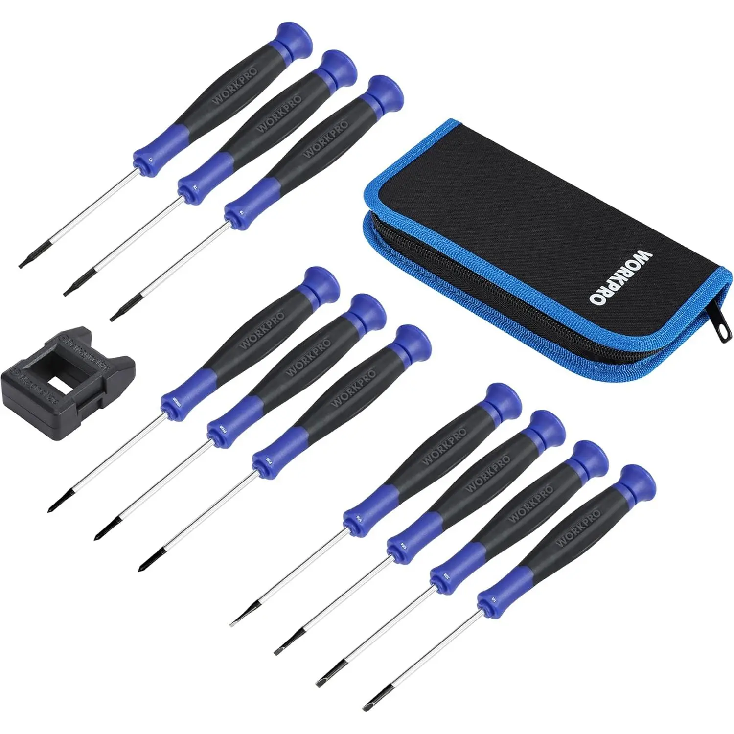 10-Piece Precision Screwdriver Set - Slotted, Torx Star Bits for Eyeglass, Watch, Computer Repair