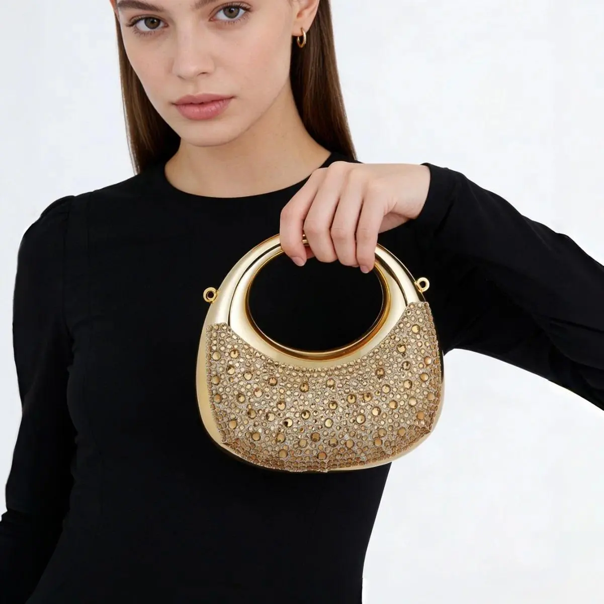 Mini Golden Evening Bag Diamond Purses and Handbags Luxury Designer Shoulder Bags Funny Shape Party Wedding Acrylic Clutch Purse
