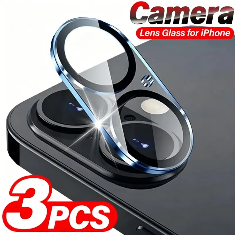 Camera Lens Protector for iPhone 17/17 Air /16/16Plus/15/15 Plus, 9H Tempered Glass, Anti-Scratch, Case Friendly, Does Not Affect Night Shots, HD Clear, 3-Pack, Phone Accessory