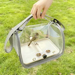 Breathable Transparent Bird Cage, Practical Crossbody Bag and Handheld Pet Carrier, Durable PVC Material with Zipper Closure, Suitable for Small Pets