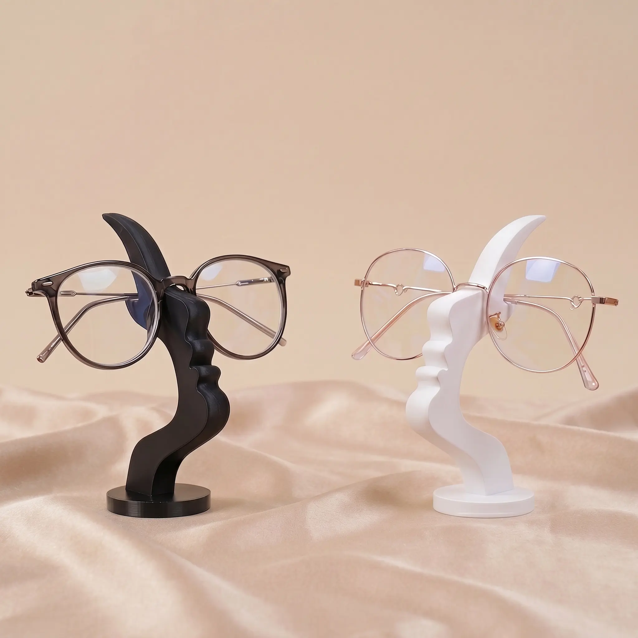 Unique Curved Glasses Holder, Safe Artistic Storage Solution, Minimalist Design, Desktop Bedside Table Decoration, Holiday Gift, Office Desk Accessories, Table Organizers, Office Desk Supplies-YY0