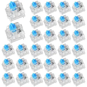 30 count Blue  , 3 PIN Mechanical Keyboard Switches, Clicky with  Tactile Feedback, Accurate Typing, , Office and Gaming LED Keyboard