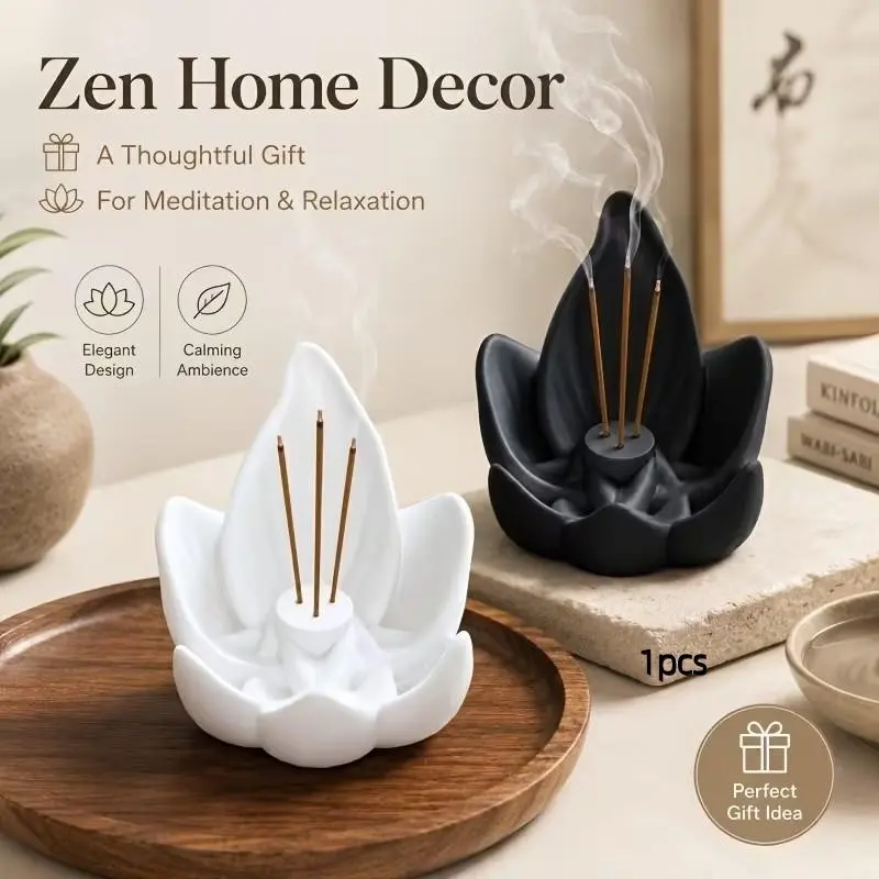 Creative Lotus Shape Scented Aromatherapy Diffuser, Calming Home Fragrance Decor, Mood Regulation, Air Purification, Sleep Aid, Meditation, Yoga Essential