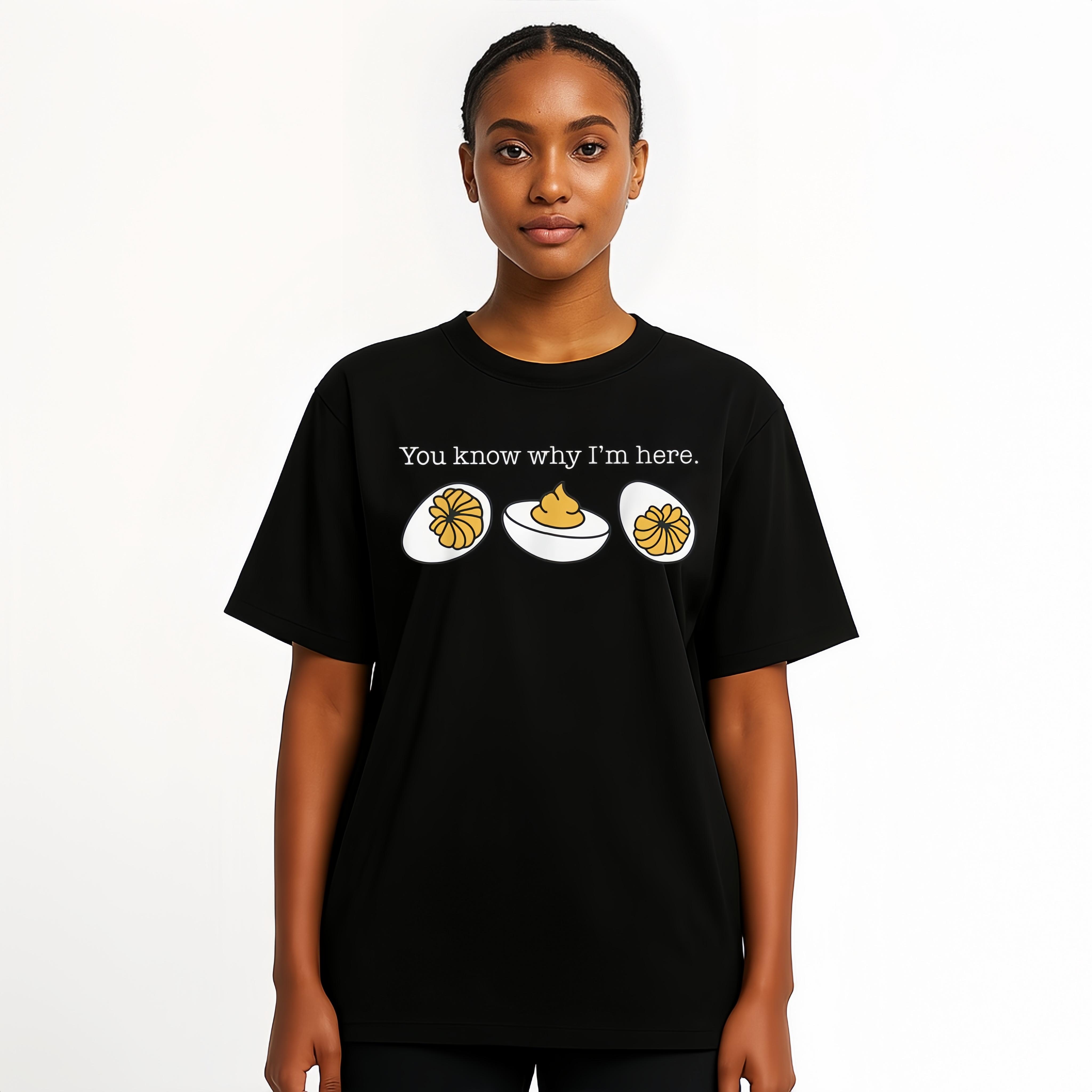 Retro Thanksgiving Dinner You Know Why I'm Here Deviled Egg T-Shirt