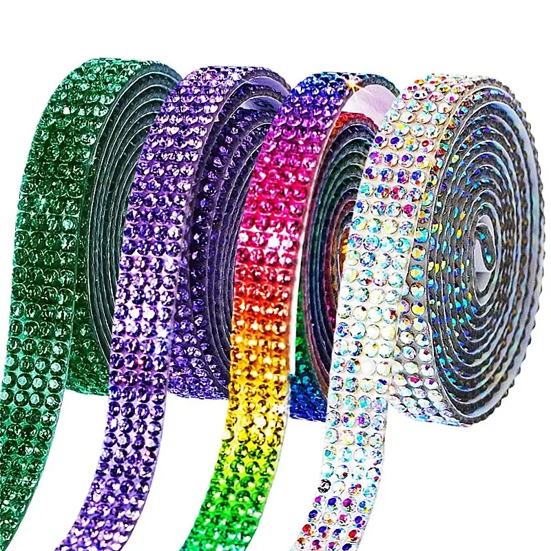 Self-Adhesive Rhinestone Strip, DIY Craft Supplies, Decorative Glitter Ribbon, Car Interior, Phone Case, Cosmetics Embellishment