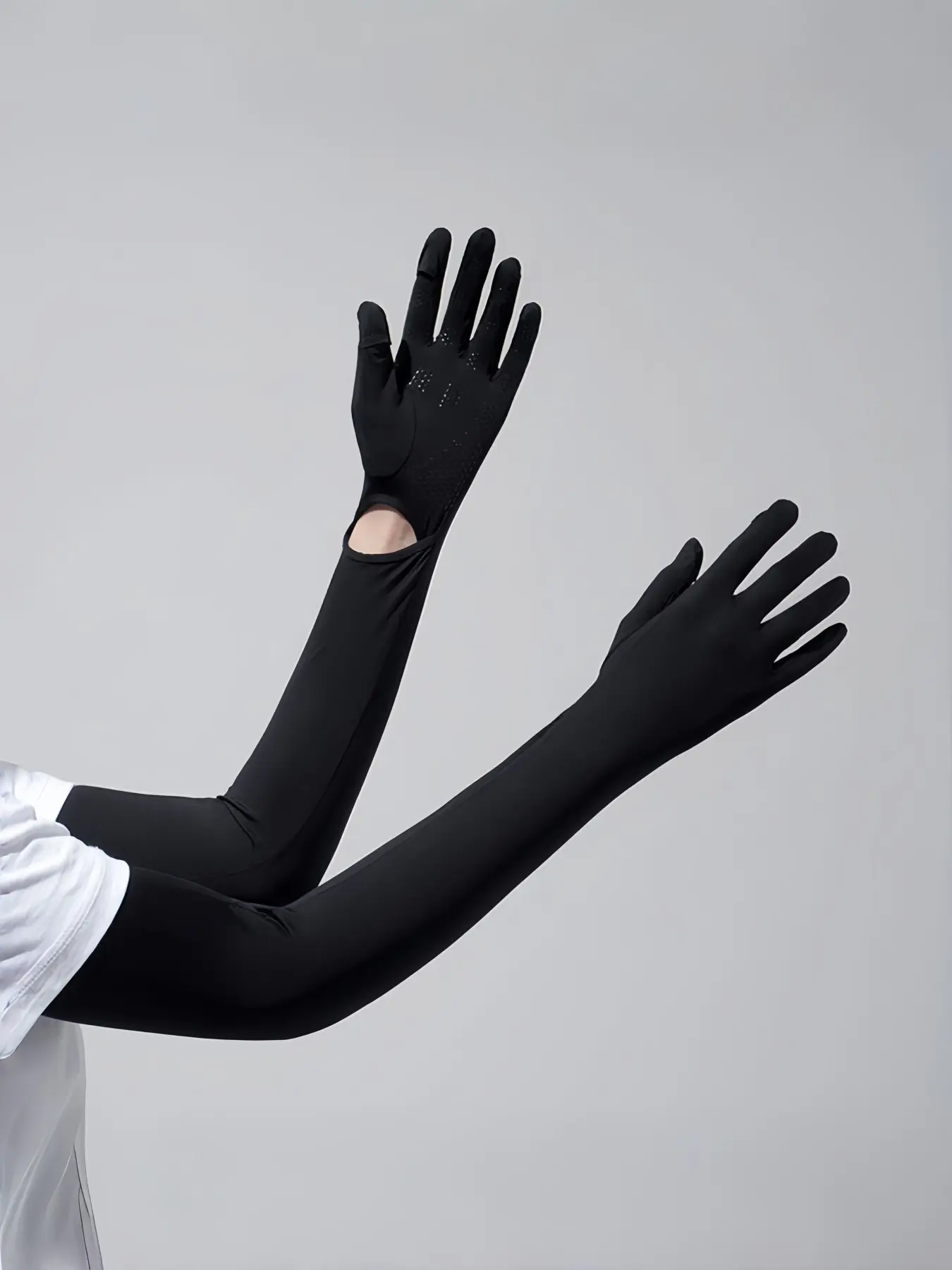 Summer UV Protection Arm Sleeves, Long Thin Ice Silk Cycling Sleeve Covers, Touchscreen Compatible Sunblock Sleeves