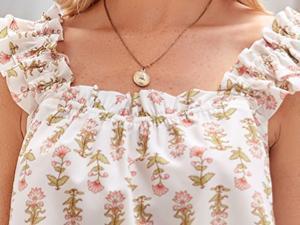 Imily Bela Womens Floral Print Pajama Sets Ruffle Trim Cami and Casual Shorts 2 Piece Lounge Set PJ Fashionable Comfortable