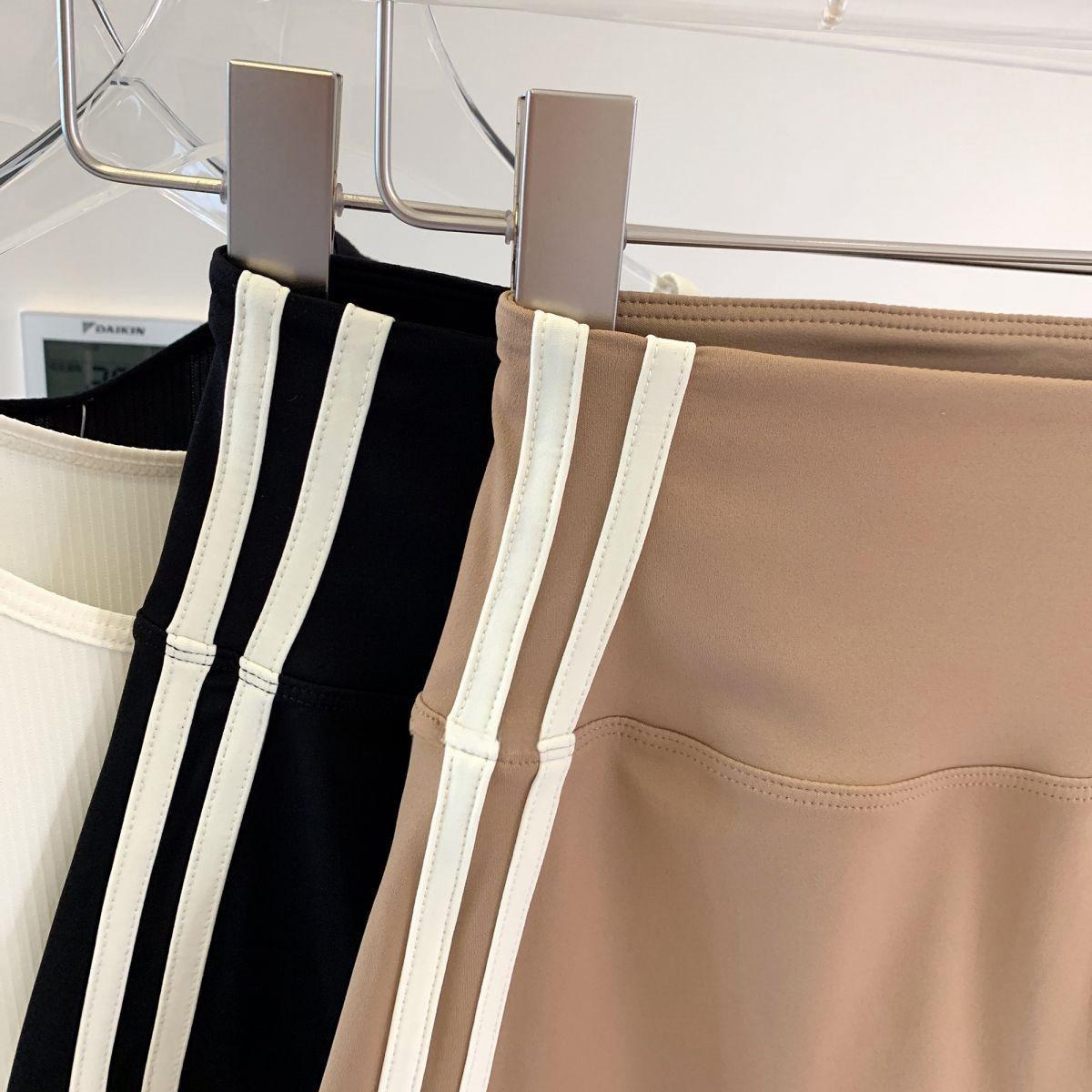 Contrast Striped Side Cycling Shorts Active Wear Women Skinny Biker Shorts 2026 Summer Fitness Casual Black Shorts