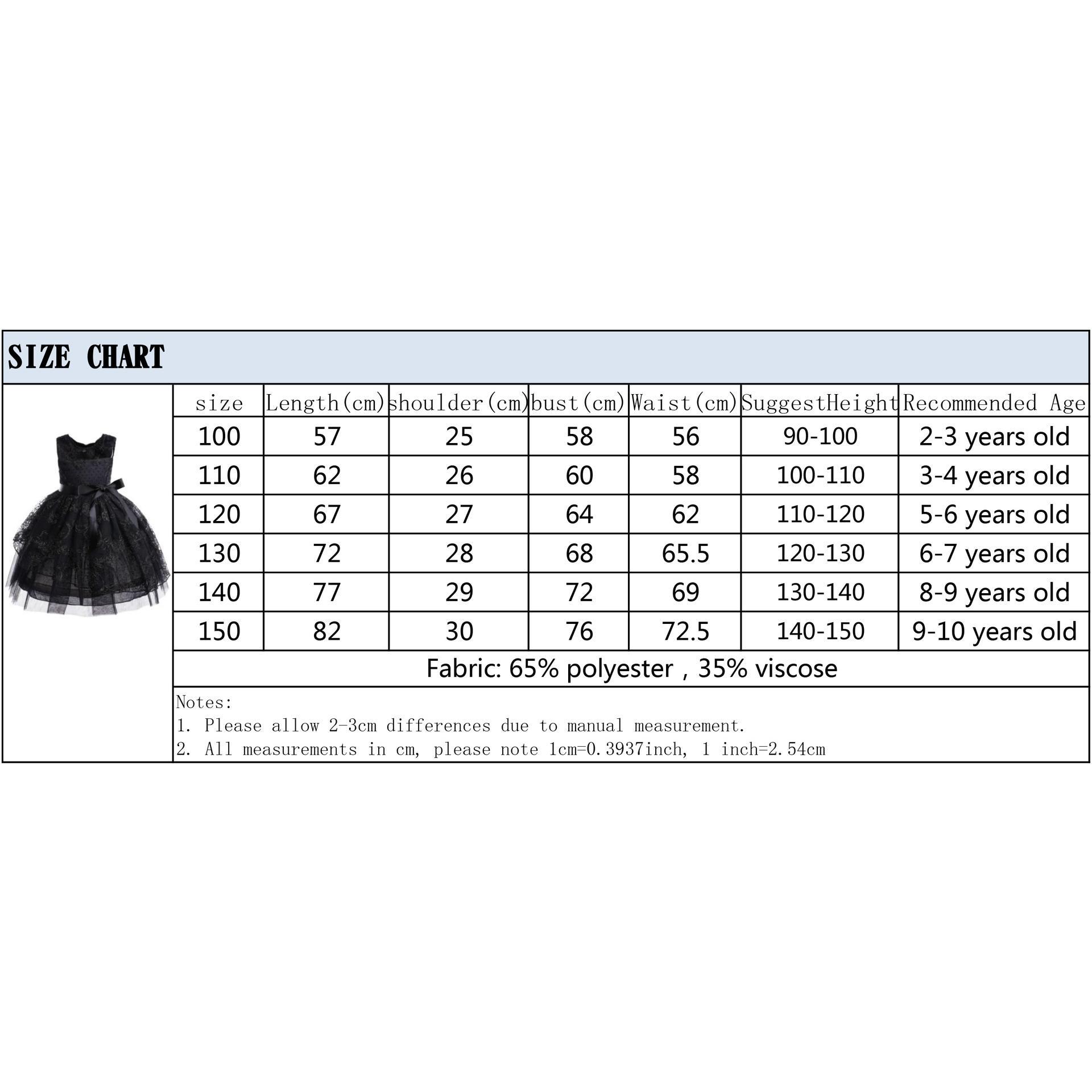 Girls Princess Dress Hollow Embroidery Sleeveless Summer Party Dress Elegant Lace Gauze Black Dress Sizes 2-10T ZT-8690