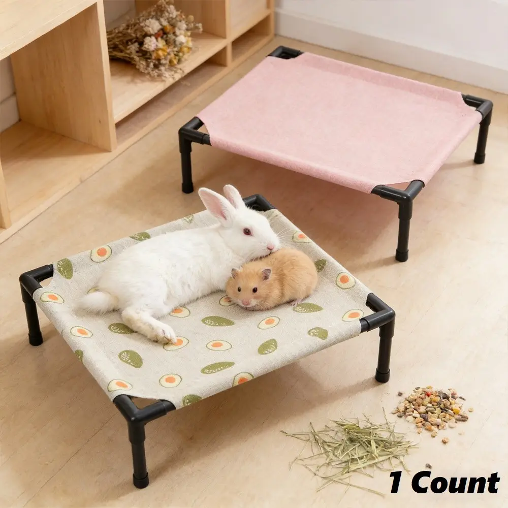 1pc Breathable Abrasion-resistant Elevated Small Pet Camping Bed, Bunny bed, Hamster and Rabbit Sleeping Bed Sleeping Mat Detachable Washable Pet Nest, Moisture-Proof All-Season Universal for Cats, Rabbits & Small Pets