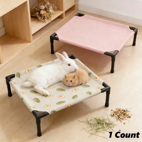 1pc Breathable Abrasion-resistant Elevated Small Pet Camping Bed, Bunny bed, Hamster and Rabbit Sleeping Bed Sleeping Mat Detachable Washable Pet Nest, Moisture-Proof All-Season Universal for Cats, Rabbits & Small Pets