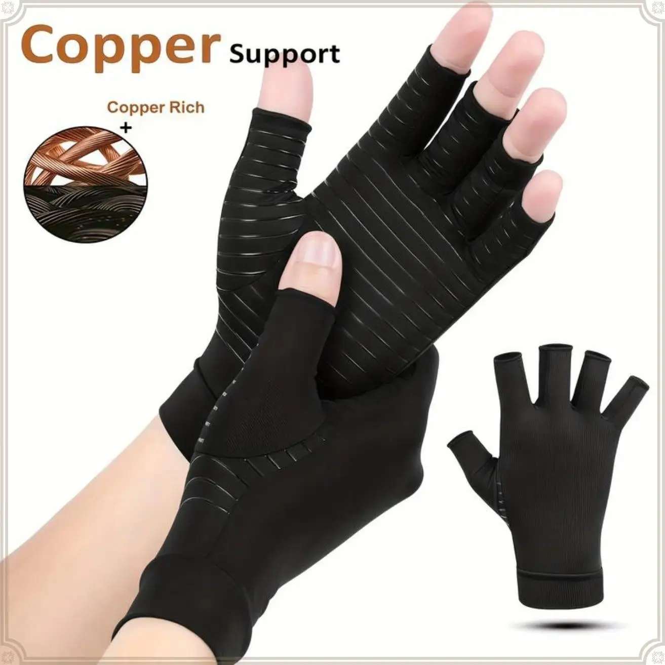 Copper Infused Compression Arthritis Support Gloves For Men & Women, Hand & Joint Support Gloves For Rheumatoid Arthritis, Carpal Tunnel, Tendonitis And Circulation Support In Daily Life