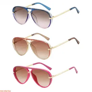3-piece set of unisex vintage aviator sunglasses, 2026 new gradient lenses, lightweight classic retro style, high UV protection fashionable glasses, perfect for daily wear, driving, travel, and outdoor casual outfits, women's sunglasses, men's sunglasses