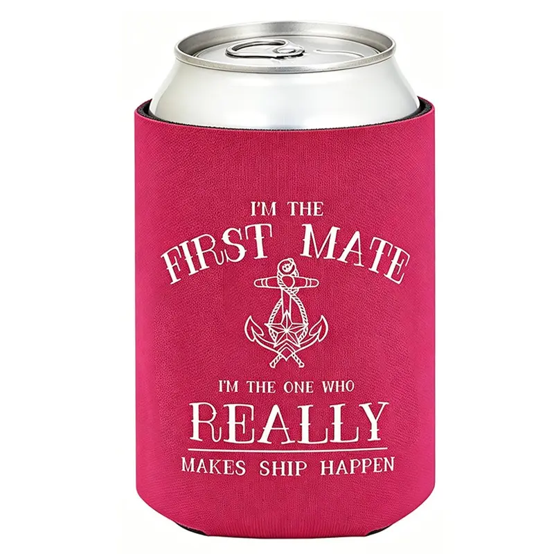 Funny First Mate Can Cooler – “I’m the One Who Really Makes Ship Happen” Insulated Can Koozie for 12 oz Cans, Humorous Thermocoolers Koozies for Cans, Hilarious Party Favors & Gag Gifts for Boat Lovers Captains