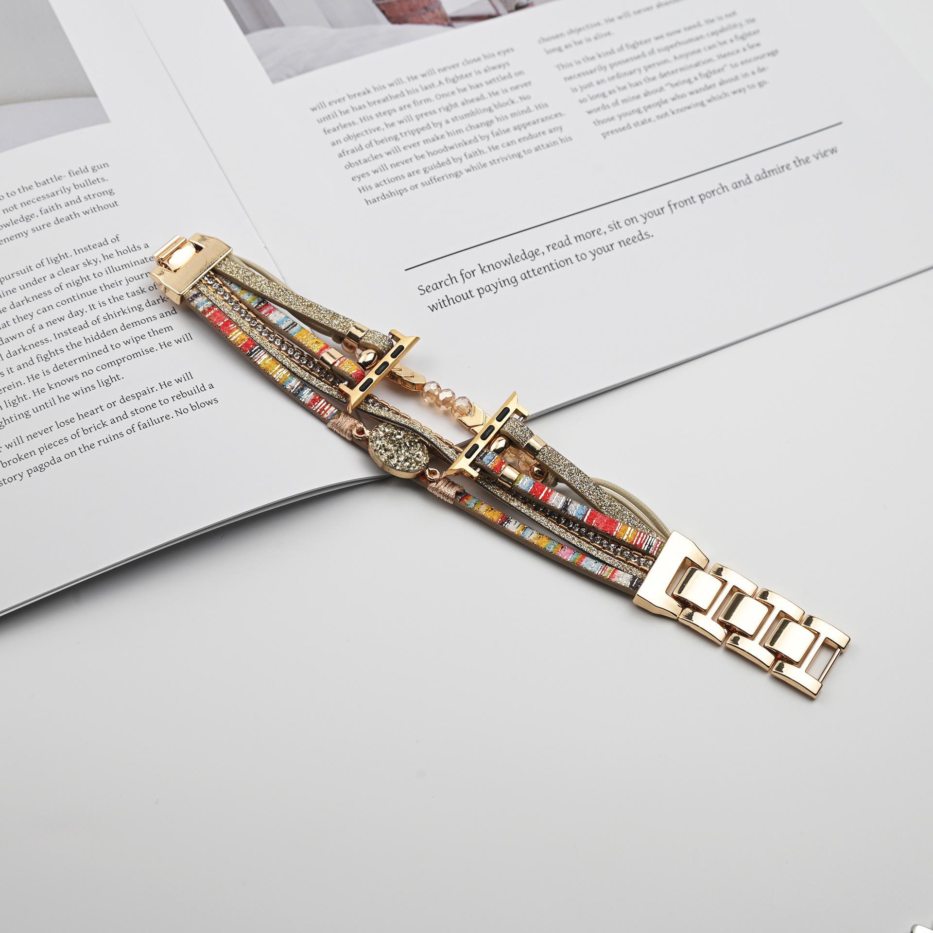 Boho Style Beaded Watch Band (Band Only), 1 Count Wearable Accessories for Women, Smart Watch Band Compatible with Apple Watch Series