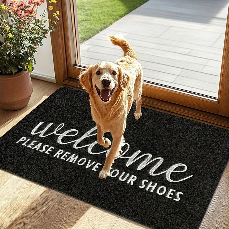 Welcome Please Remove Your Shoes Doormat Versatile Non-Slip Flannel Mat for Entryways Game Rooms Laundry Living Areas Machine Washable Lightweight Durable Ideal for Holidays Home Decor Entryway Mat Decorative Doormat Soft Texture Mat