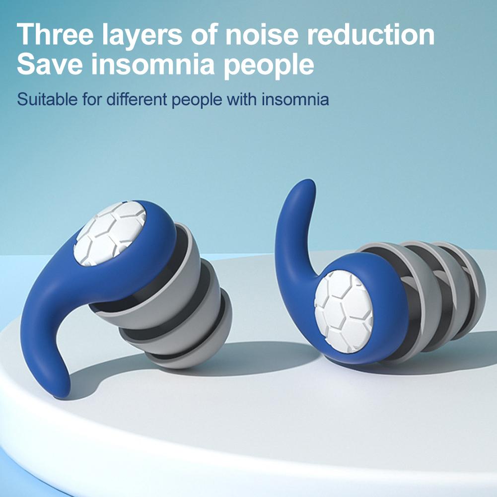 Silicone Noise Cancelling Earplugs Noise Filter Sleep Swimming Waterproof Three Layer Mute Earplugs wireless in-ear earbuds esrbuds audio earphone bluetooth-compatible  wireless earphone music video