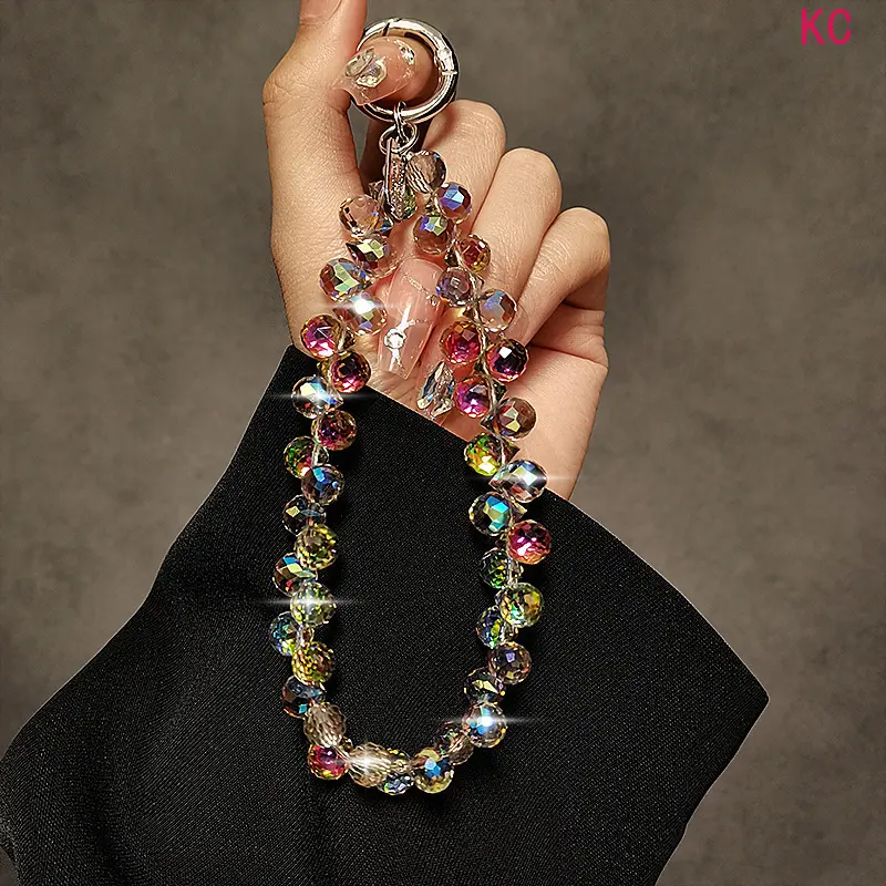 Sparkling Beaded Bracelet Style Phone Wrist Strap, Decorative Cellphone Lanyard Wristlet Fashion Accessory For Women Daily Smartphone Carrying