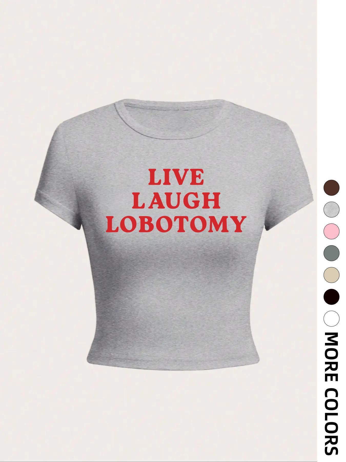 Women's Letter Print Round Neck Tee, Casual Short Sleeve Crop T-shirt, Shortsleeve Graphic Tees Women, Ladies Summer Graphic Tees Women for Daily Wear, Casual Fashionable Top