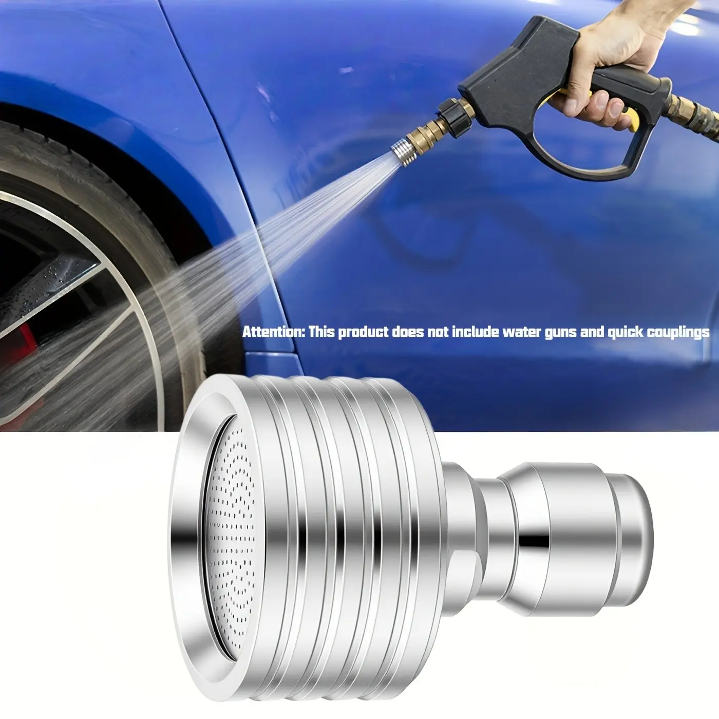 High Pressure Stainless Steel Car Wash Nozzle, Dual Hole (0.3mm), Quick Connect, Ideal for Garden Irrigation, Watering, Car Care, Hose Nozzle