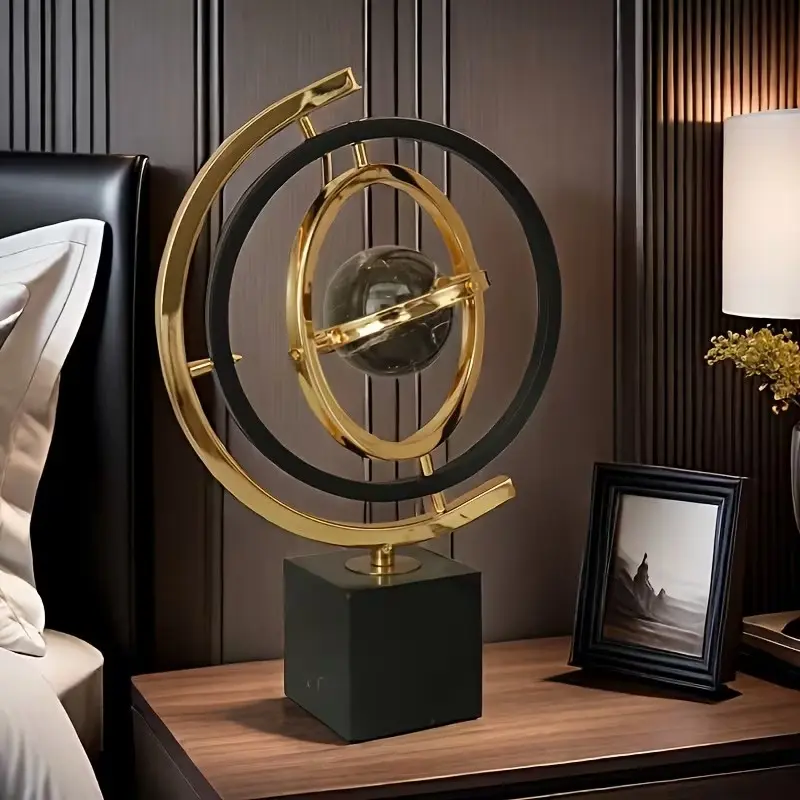 Modern Luxury Earth Globe Art Ornament, Living Room TV Cabinet Decor, Office Desk Decoration, High-End Gift for Home and Business, Collectible Figurines