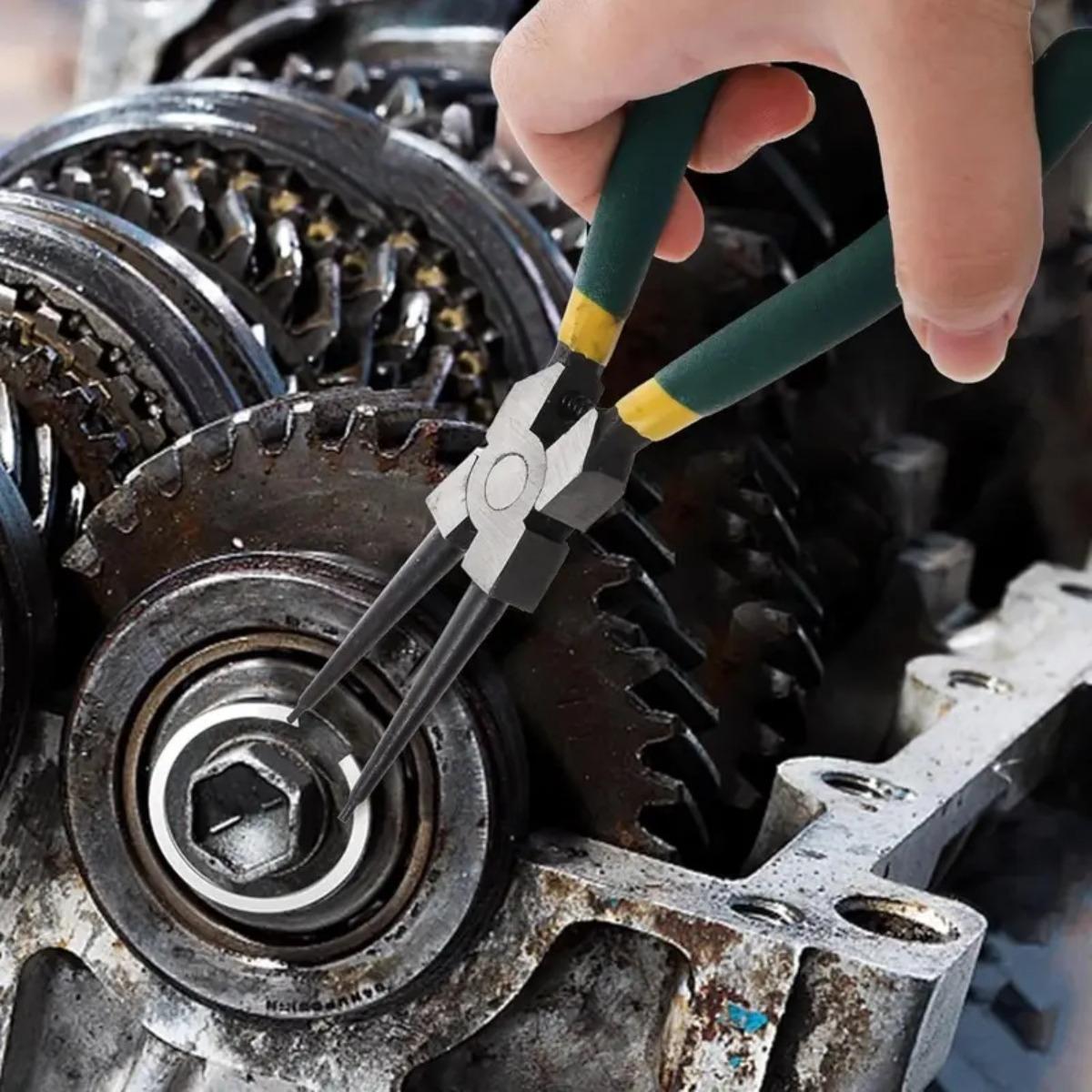 Portable 4Pc Pliers Set Internal & External Bending & Straight Heavy-Duty Disassembly Tool with Storage Box Metal Construction Retaining Ring Circlip Snap Hardware Hand Tools Kit Removal Ratchet car