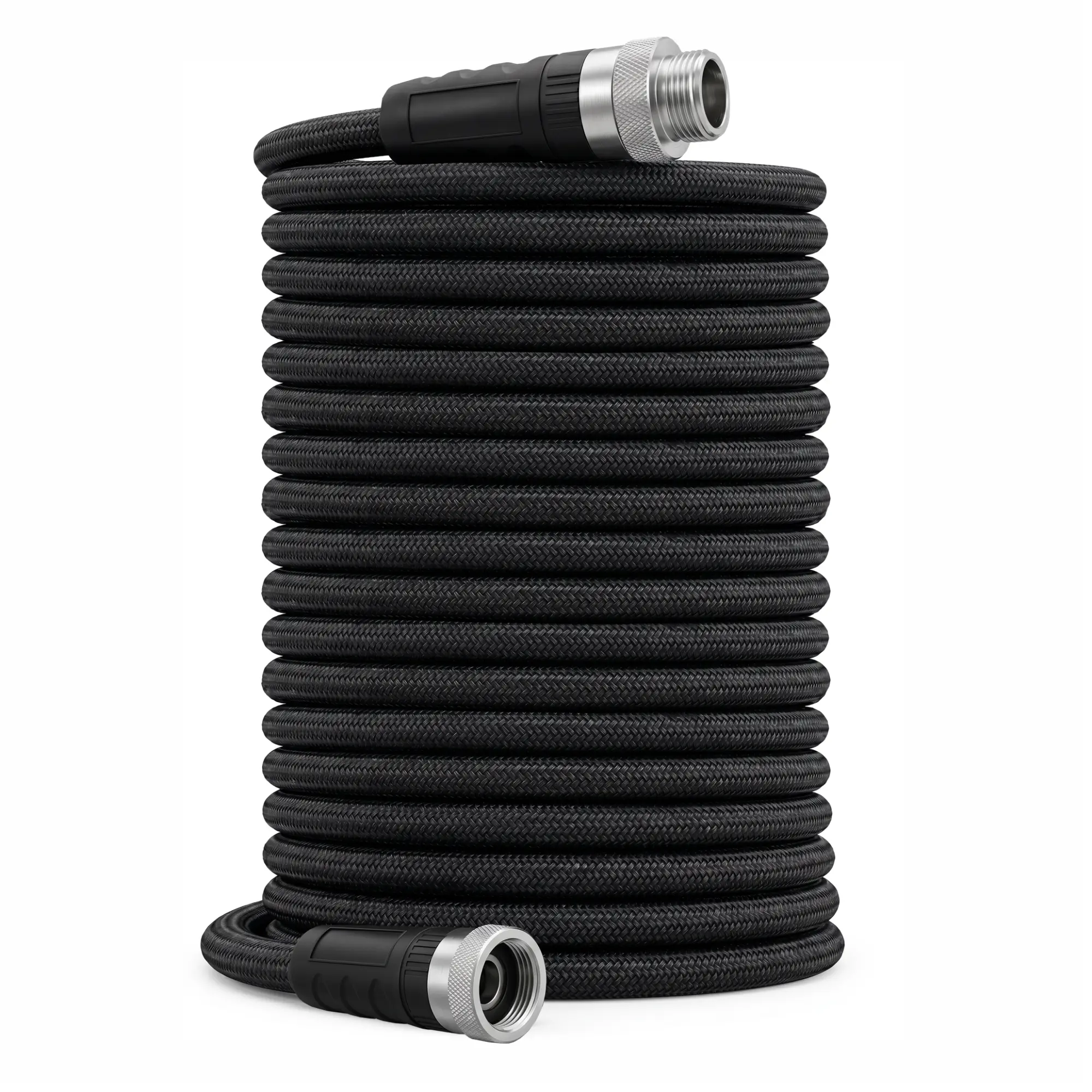 50FT Garden Hose with TPE Inner Tube, Tough Braided Outer Cover & Anti-Kink Structure, Reinforced Aluminum Fittings for Plant Watering and Outdoor Washing