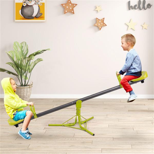 Kids Rotating Seesaw 70.9"x26.4"x27.6", Plastic & Iron Pipe Construction 154LBS Combined Weight