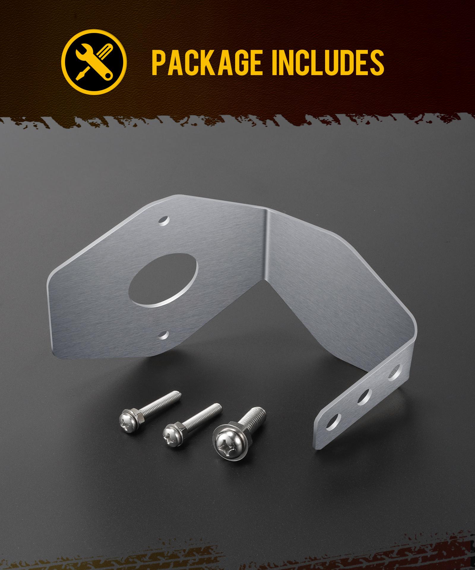 Glass Watermelon Light Mirror Turn Signal Angled Stainless Steel Bracket Holder 2PC