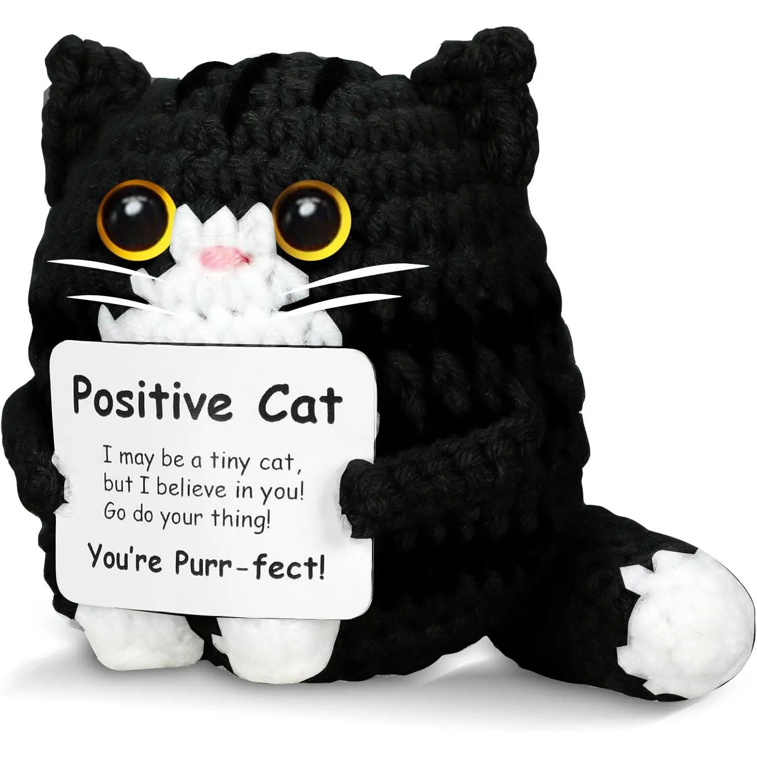 Positive Crochet   Emotional Support Crochet   Crochet  Lover Gifts for Women Men, Funny Mini Birthday Cute  Decor Mom Grandma Daughter Son