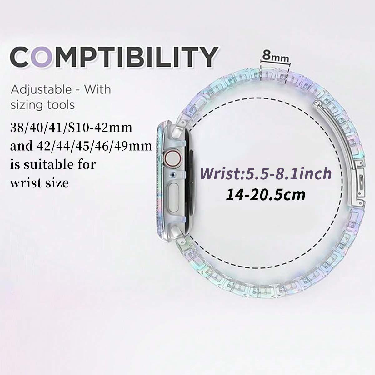 Fashionable Watch Band (Band Only), 1 Count Adjustable Lightweight Watch Band for Women & Men, Wearable Accessory Compatible with Apple Watch Ultra 3/2/1 and Series 10/SE/9/8/7/6/5/4/3/2/1, Smartwatch Watch, Smart Watch Straps, Smart Watch Accessories