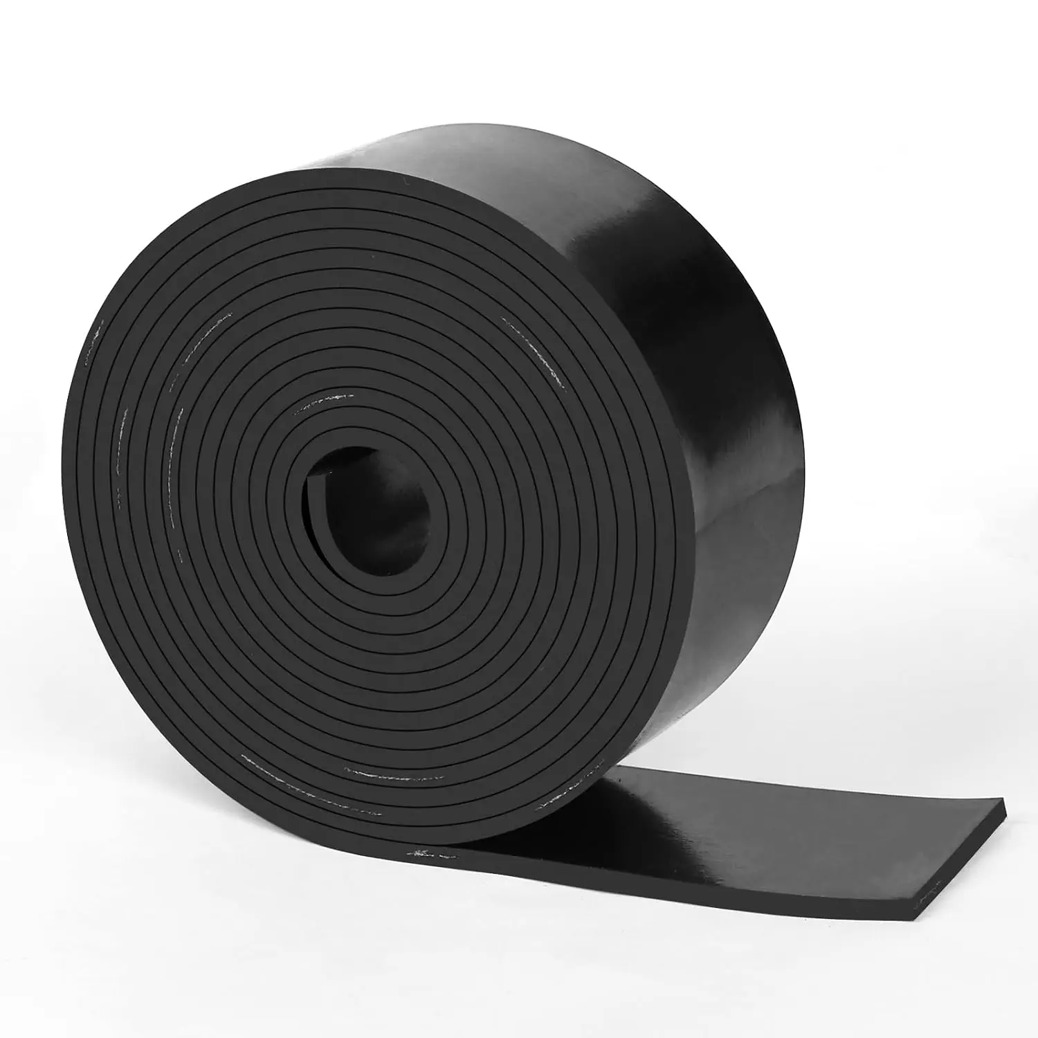 Reinforced Solid Rubber Sheets, 1/8" Thick x 2” Wide x 120” Long Neoprene Rubber Strips Rolls with Tensile Abrasion Resistance for DIY Gaskets, Hoses, Pads, Sealing, Liner, Weather Striping