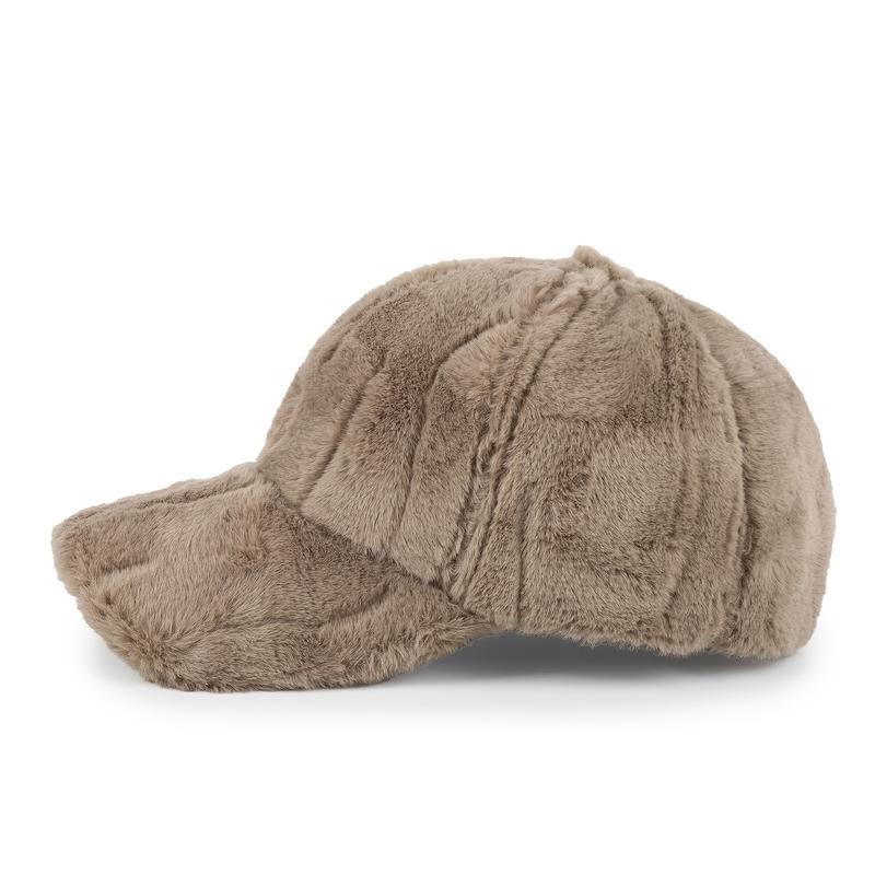 1pc Winter Warm Faux Wool Velvet Beanie - Adjustable Soft Solid Color Design - Cozy Casual Winter Hat - Essential Festive Headwear for Cold Seasons & Daily Warmth Needs