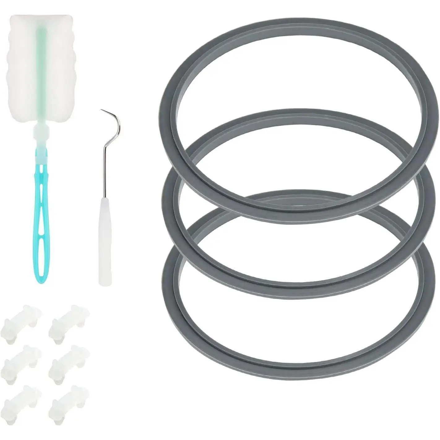 Blender Gasket Replacement Parts, Rubber O Ring Replacement for Nutribullet Blender 900W & 600W Series, Gaskets Replacement for Nutribullet Blade Including Shock Pad (10 Pieces)