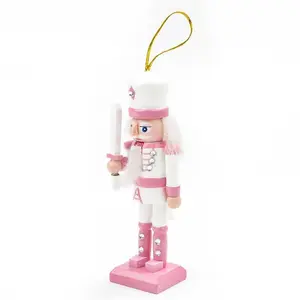 1Pcs Random 12cm Nutcracker Miniatures Pink Series Nutcracker Puppet Ornaments Desktop Decoration Walnuts Soldiers Band Dolls